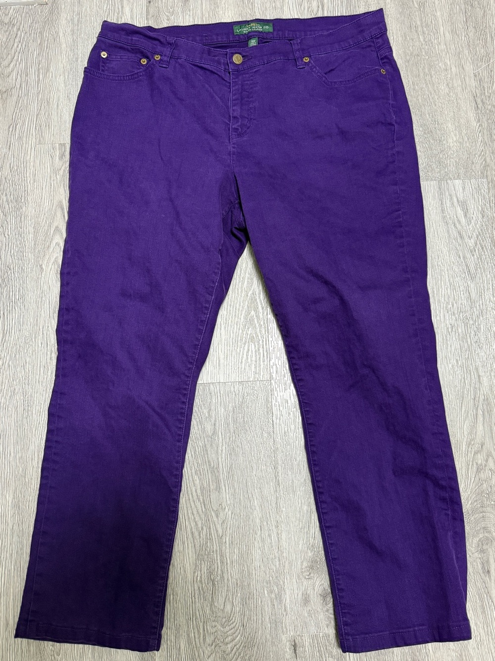 Ralph Lauren Purple Jeans Womens 16W Modern Straight Leg Jewel Preppy Old Money